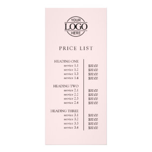 Modern Elegant Rosa Logotyp Meny Prislista