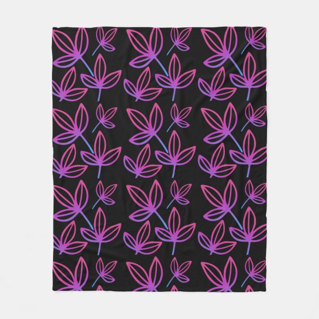 Modern Elegant Rosa Löv Fleecefilt (Framsidan)