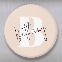 Modern Elegant Rosa Monogram Magnet