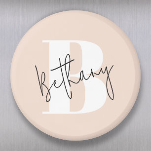 Modern Elegant Rosa Monogram Magnet