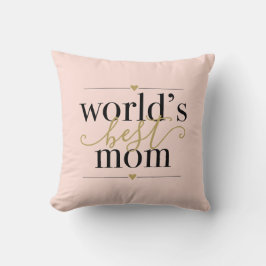 Modern Elegant  Rosa och Guld Världen bästa Mamma Kudde