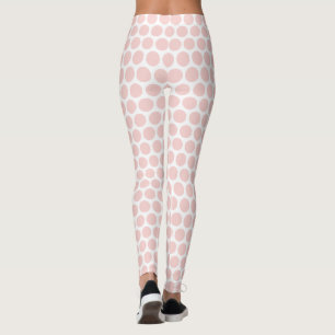 Modern Elegant Rosa och Vita Färg Leggings