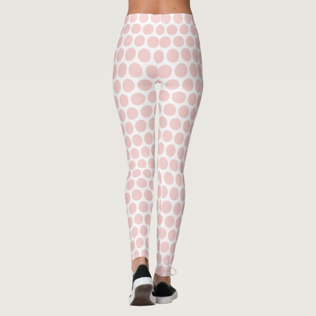 Modern Elegant  Rosa och Vita Färg Leggings (Baksida)