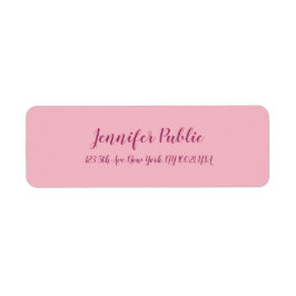 Modern Elegant Rosa oformaterad text i Freehand-sk Returadress Etikett