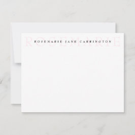 Modern Elegant  Rosa Personlig Stationery Anteckningskort