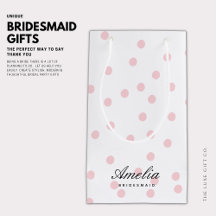 Modern Elegant Rosa Polka Dot Bridesmaid