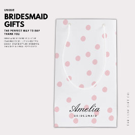 Modern Elegant Rosa Polka Dot Bridesmaid