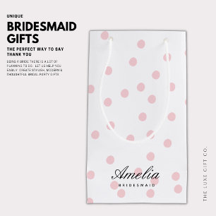 Modern Elegant Rosa Polka Dot Bridesmaid