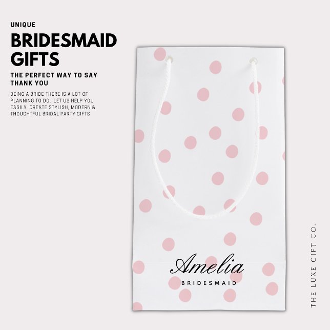 Modern Elegant Rosa Polka Dot Bridesmaid (Skapare uppladdad)