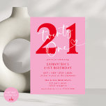 Modern Elegant Rosa Red 21:a födelsedagen Party Inbjudningar<br><div class="desc">Fira i stil med vår moderna Elegant Rosa och Röda 21:a födelsedagspartiets inbjudan! Med en fetstilt blandning av rosa och röda nyanser anger den här inbjudan till chic perfekten för ett sofistikerat och roligt-fyllt firande. Elegantens typografi och snyggtens accenttecken gör det till ett öga-sätt att fånga dina gäster till inbjudan...</div>