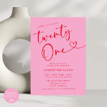 Modern Elegant Rosa Red 21:a födelsedagen Party Inbjudningar<br><div class="desc">Fira i stil med vår moderna Elegant Rosa och Röda 21:a födelsedagspartiets inbjudan! Med en fetstilt blandning av rosa och röda nyanser anger den här inbjudan till chic perfekten för ett sofistikerat och roligt-fyllt firande. Elegantens typografi och snyggtens accenttecken gör det till ett öga-sätt att fånga dina gäster till inbjudan...</div>