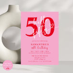 Modern Elegant Rosa Red Hej 50:e Födelsedagsfesten Inbjudningar<br><div class="desc">Fira i stil med vår moderna Elegant Rosa och Röda Hejen 50 Födelsedagsfest inbjudan! Denna inbjudan till chic är en perfekt för att markera en sådan fantastisk milstolpe. Den innehåller en pulserande blandning av fet rosa och rött nyans. Elegantens typografi och eleganta design inslag gör det till ett utmärkt sätt...</div>