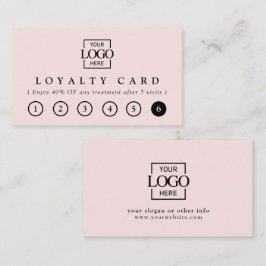Modern Elegant Rosa Rosa Affärslogotyp Belöning Lojalitetskort