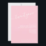 Modern Elegant Rosa Script 21:a födelsedag Inbjudningar<br><div class="desc">Modern rosa för kvinnor,  21:a födelsedagsinbjudan. Mall för minimalistisk 21-årsinbjudan med kalligrafi av elegantens handskrivna skriptteckensnitt.</div>
