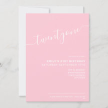 Modern Elegant Rosa Script 21:a födelsedag