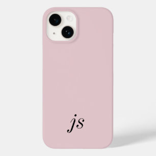 Modern Elegant Rosa Svart Monogram Initialer