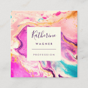 Modern Elegant Rosa Swirl-Professionell Fyrkantigt Visitkort