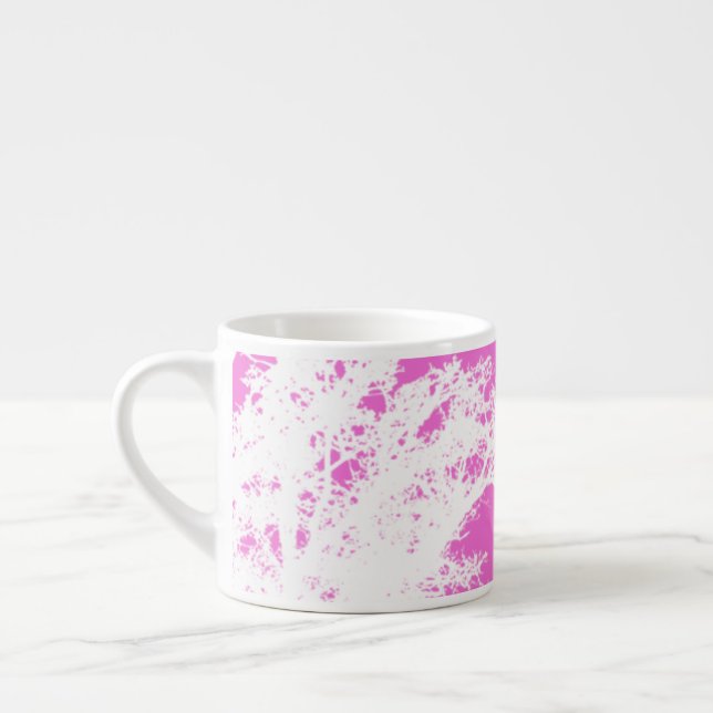 Modern Elegant Rosa Träd Espresso Kopp Espressomugg (Vänster)