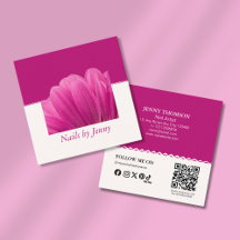 Modern Elegant Rosa White Blommigt Nail Artist