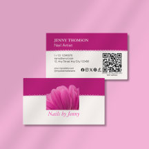 Modern Elegant Rosa White Blommigt Nail Salon