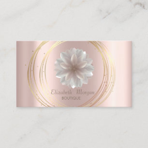 Modern Elegant Roséguld, Cirklar Lotus Visitkort