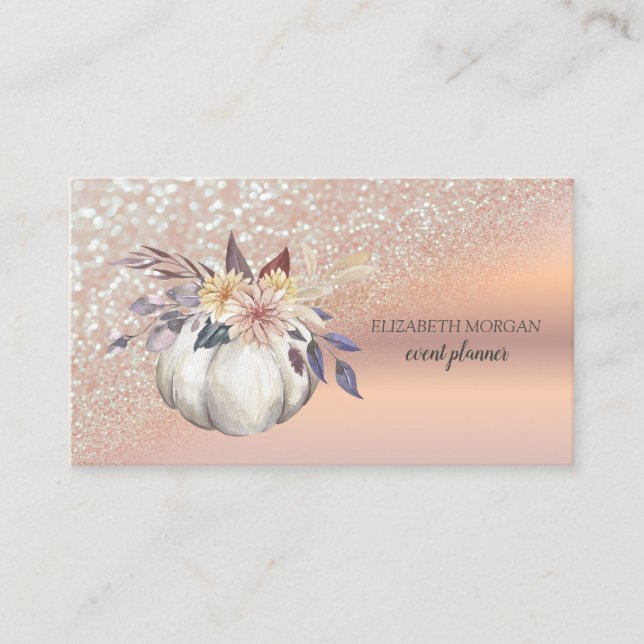 Modern Elegant Roséguld Glitter Bokeh Ombre Visitkort (Framsida)