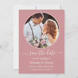 Modern Elegant Round Photo Ram Dusty Ro Spara Datumet