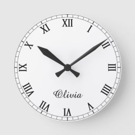 Modern Elegant-rund klocka med ditt namn