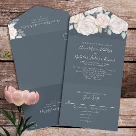 Modern Elegant Rustic Watercolor Blommigt Grått