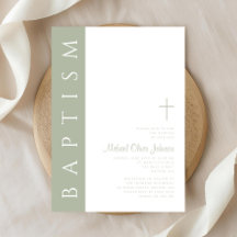 Modern Elegant Sage Grönt Kor Baptism