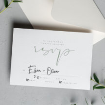 Modern Elegant Sage Grönt Neutralt White Bröllop