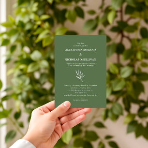 Modern Elegant Sage Grönt Palette Bröllop Inbjudningar