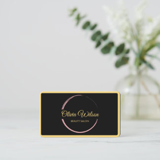 Modern Elegant Salong personlig svart QR-kod Visitkort