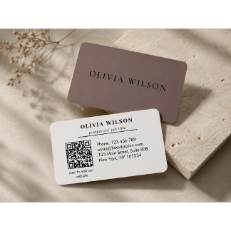 Modern Elegant Salong personlig vit QR-kod Visitkort
