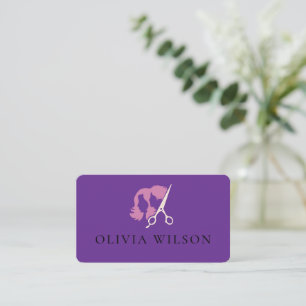 Modern Elegant Salong personlig vit QR-kod Visitkort