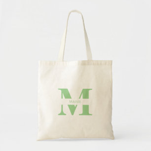 Modern Elegant Salviagrön Personlig Monogram Tygkasse