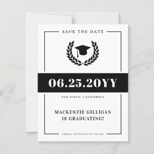 Modern Elegant School College Graduation Spara Datumet
