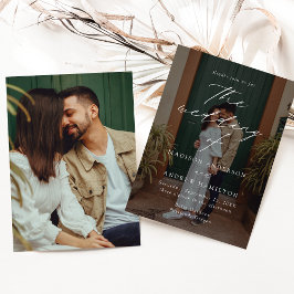 Modern Elegant Script 2 Photo Bröllop Inbjudningar