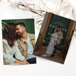 Modern Elegant Script 2 Photo Bröllop Inbjudningar