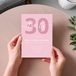 Modern Elegant Script 30års födelsedag-inbjudan Inbjudningar<br><div class="desc">Modern Pastel Rosa 30års födelsedag-inbjudan. Mall för minimalistisk inbjudan till 30års födelsedag med elegant-kalligrafi-handskrivet skriptteckensnitt.</div>