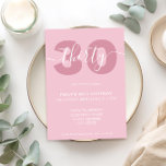 Modern Elegant Script 30års födelsedag-inbjudan Inbjudningar<br><div class="desc">Modern Pastel Rosa 30års födelsedag-inbjudan. Mall för minimalistisk inbjudan till 30års födelsedag med elegant-kalligrafi-handskrivet skriptteckensnitt.</div>
