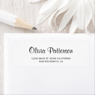 Modern Elegant Script Adress Returadress Etikett