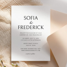 Modern Elegant Script Black and White Bröllop Inbjudningar