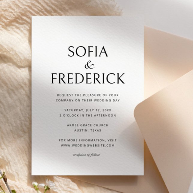 Modern Elegant Script Black and White Bröllop Inbjudningar (Skapare uppladdad)