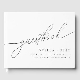 Modern Elegant Script Bröllop Gästböcker