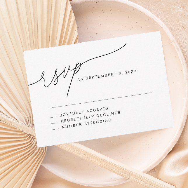 Modern Elegant Script Bröllop OSA Kort (Modern Elegant Script Wedding RSVP Card)