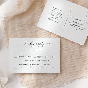 Modern Elegant Script-Bröllop OSA Vykort