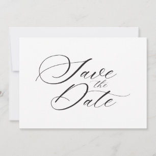 Modern Elegant Script Bröllop Spara Datumet