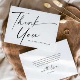 Modern Elegant Script Bröllop Tack Kort