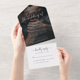 Modern Elegant Script Calligraphy Photo Bröllop